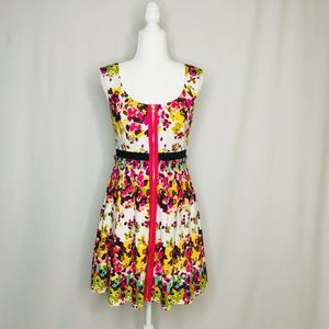 Guess Los Angeles floral dress front zip size 4